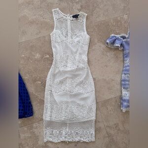 Stylestalker White Lace Midi Dress